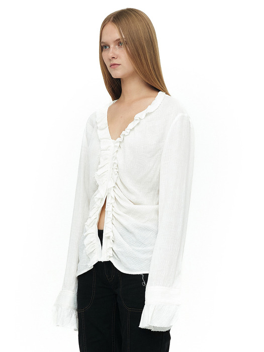 NATURAL FRILL BLOUSE / IVORY