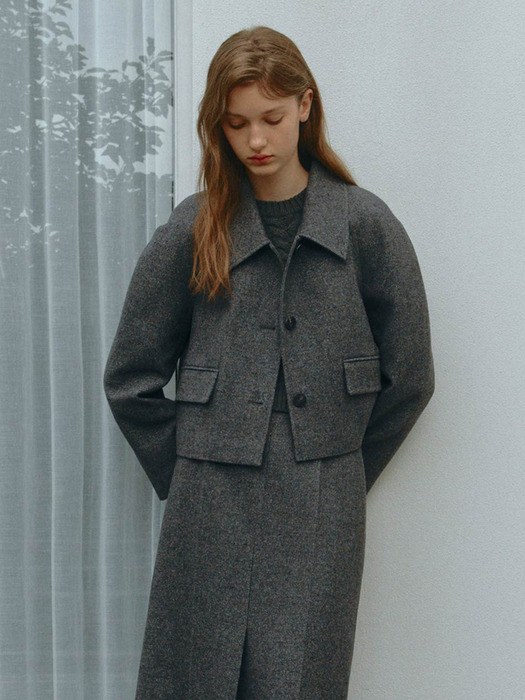 ★on&on★ Stand Collar Single Wool Jacket NEW3WJA47 온앤온]Stand Collar Single Wool Jacket NEW3WJA47