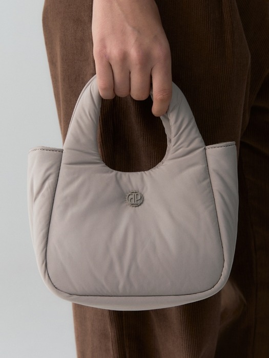 mono padded bag - gray beige (S)
