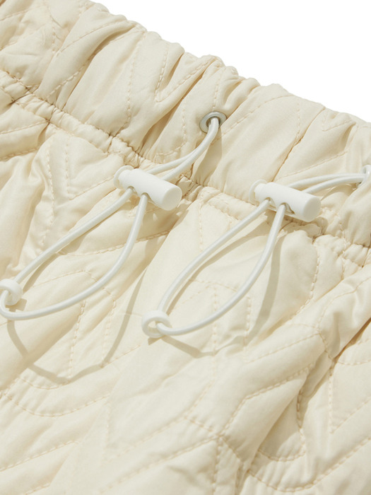 YY QUILTED PANTS, IVORY