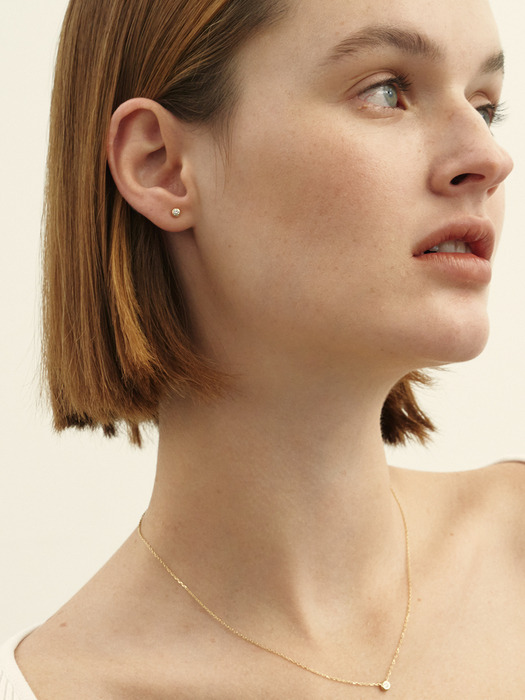 14k 다이아몬드 에센셜 베젤 귀걸이 (14k골드) #LCE01