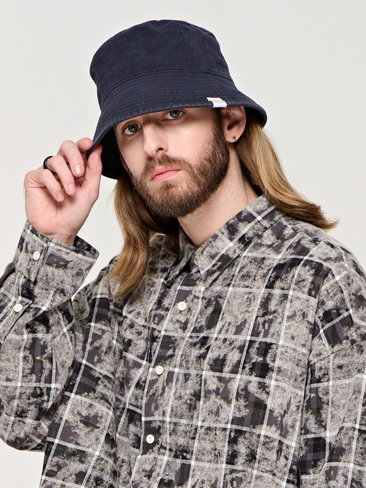 CB WASHED DEEP BUCKET HAT (NAVY)