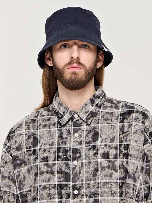 CB WASHED DEEP BUCKET HAT (NAVY)