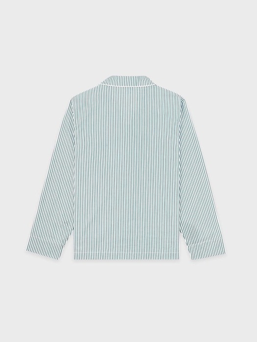 FAUBOURG PYJAMA SET WHITE GREEN STRIPED TOP