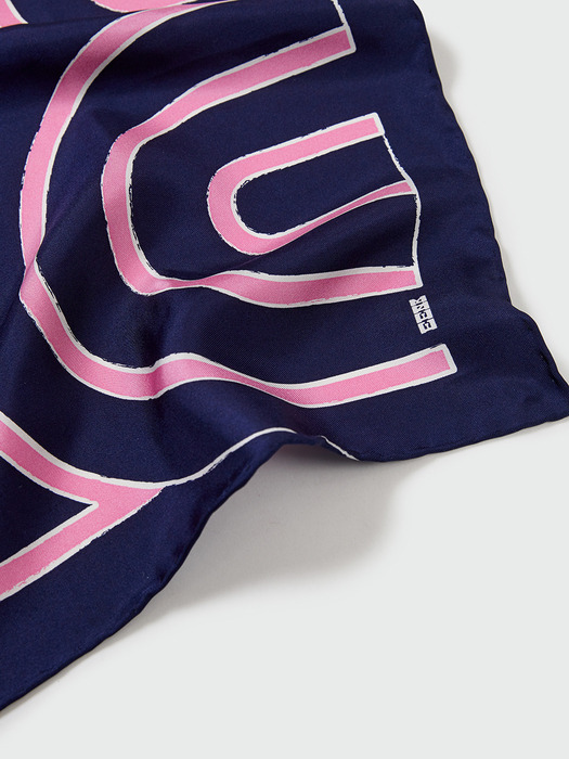 YUEYUE Small Logo Scarf - Navy