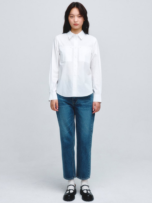 Essential Big Pocket Shirts  White (KE4260M041)