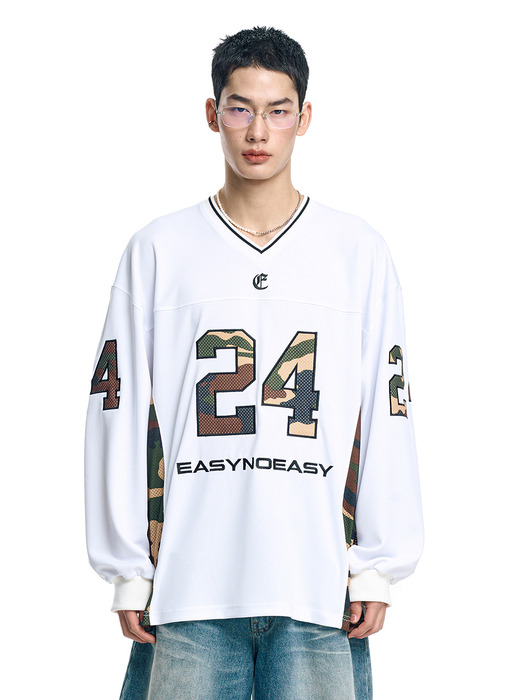 Camo Mesh Long Sleeve Jersey - White