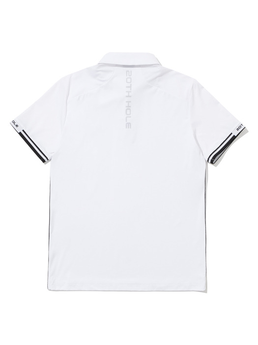 메쉬 소매 포인트 티셔츠 [WHITE]