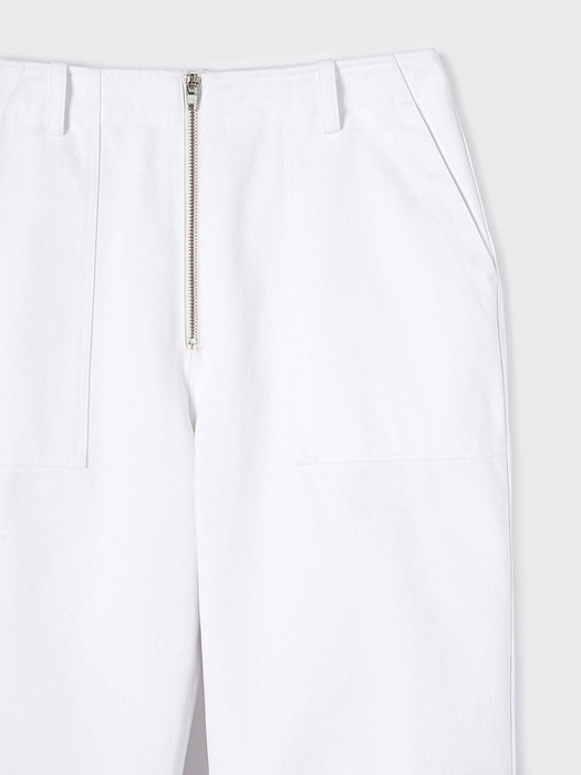 Zipper Fatigue Pants (White)
