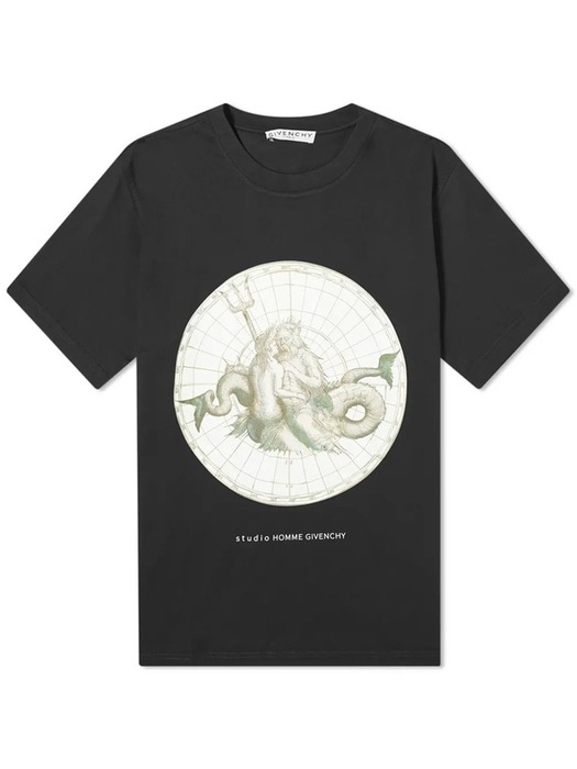 트리톤 프린팅 오버핏 티셔츠 12주년 블랙 BM70YK3002 001