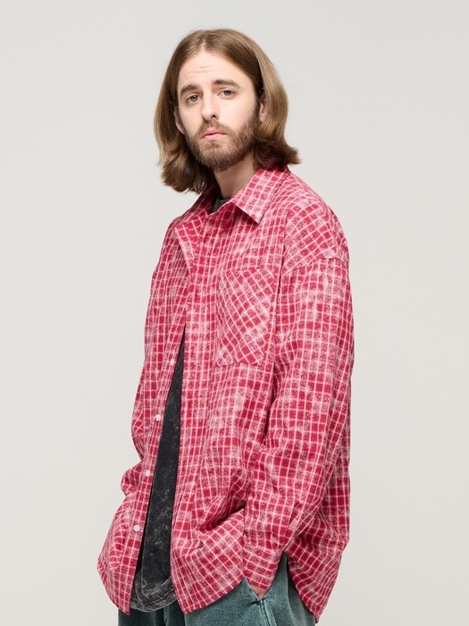 CB ROSIN OVER CHECK SHIRT (RED)