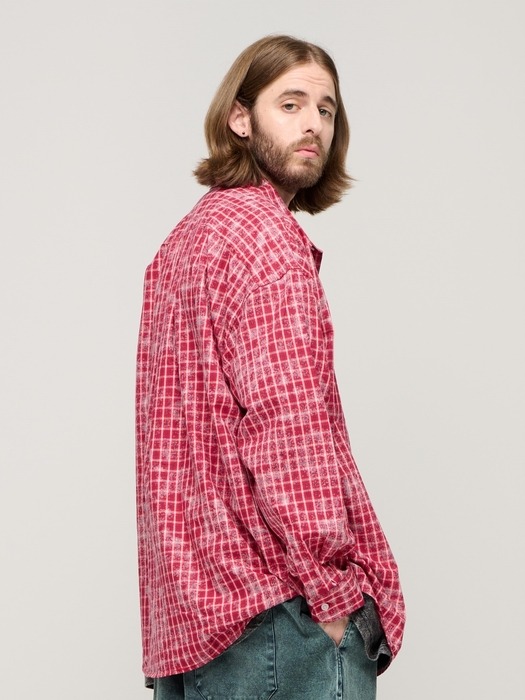CB ROSIN OVER CHECK SHIRT (RED)