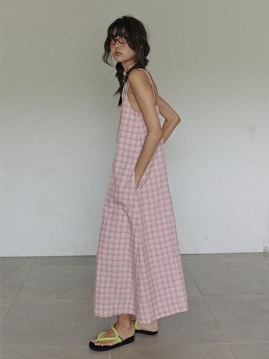 Cottage check dress / Check pink