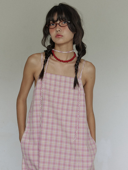 Cottage check dress / Check pink