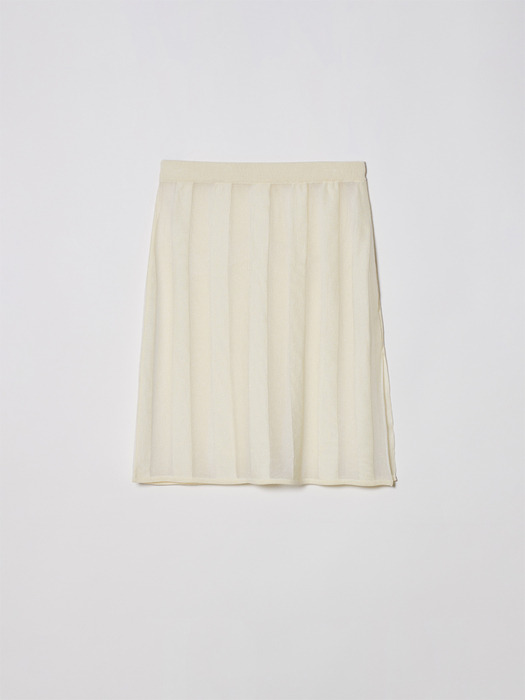 STRIPE KNIT SKIRT [IVORY]