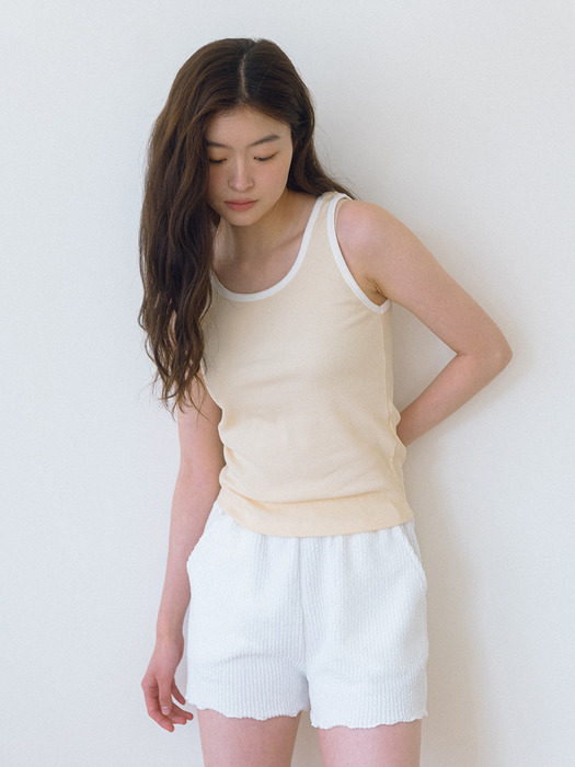 Coloration Sleeveless Top - Cream