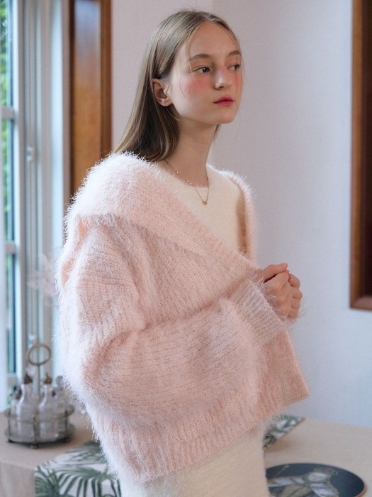 Sailor Collar Knit Cardigan_pink