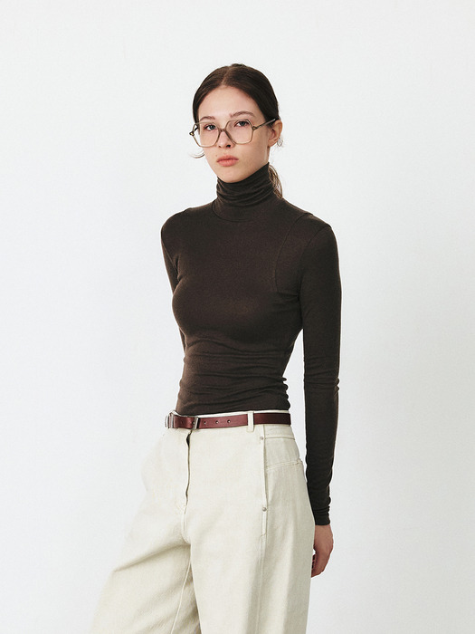 TFF ARMHOLE STITCH SLIM TURTLE NECK TOP_5COLORS