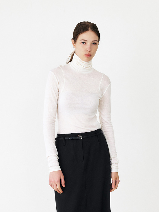 TFF ARMHOLE STITCH SLIM TURTLE NECK TOP_5COLORS