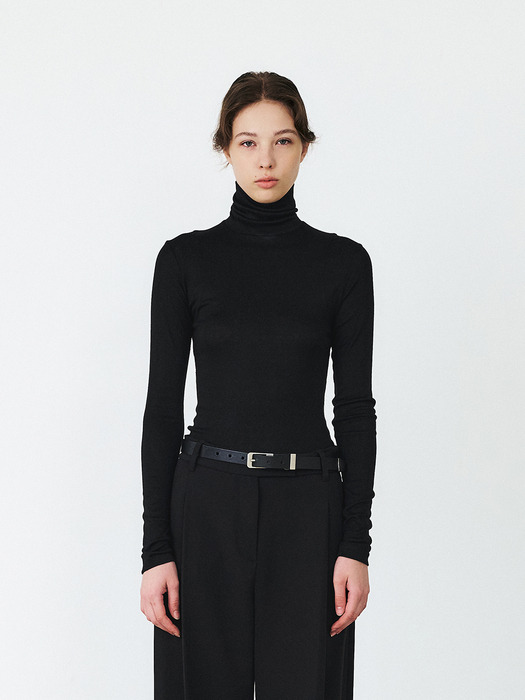 TFF ARMHOLE STITCH SLIM TURTLE NECK TOP_5COLORS