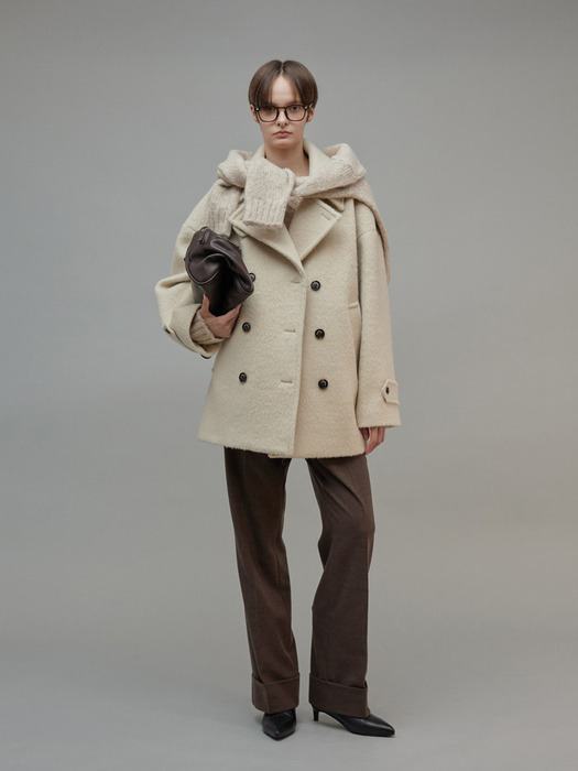 Alpaca Half Coat Light Beige