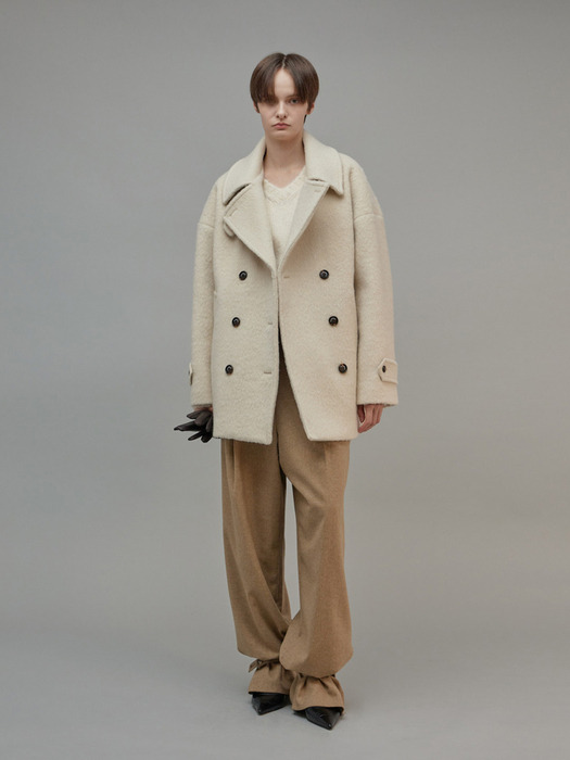 Alpaca Half Coat Light Beige