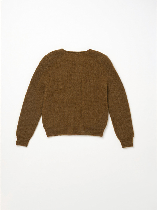 Via Rinker alpaca knit cardigan (Khaki brown)