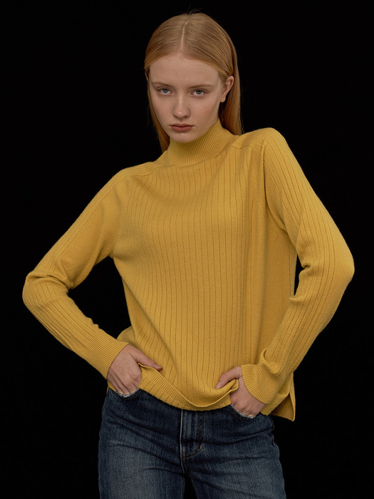 Ribbed Half-neck Cashmere Blended Knitwear (8colors) VKNIT_015