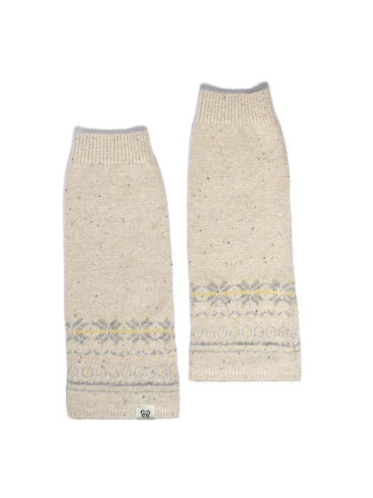 WOOL SILK BLENDED LEG WARMER_OATMEAL