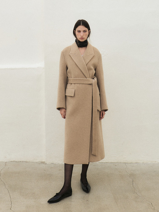 RTW CASHMERE PEAKED COLLAR LONG COAT_3COLORS