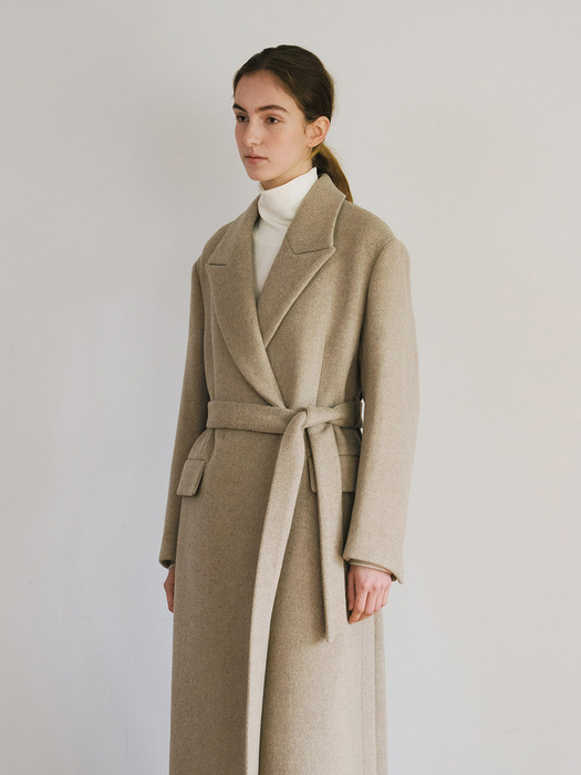 RTW CASHMERE PEAKED COLLAR LONG COAT_3COLORS