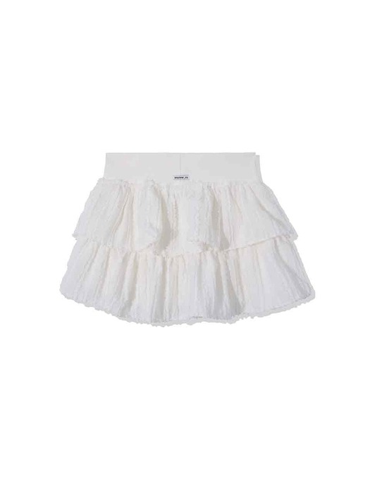 【韓国 leterie】CANCAN BANDING MINI SKIRT 렌세]Fringe Cancan Banding Mini Skirt White
