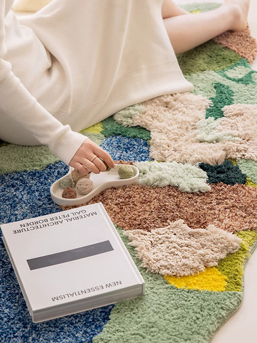 스프링 포레스트 가든 잔디 터프팅 러그 발매트 3size