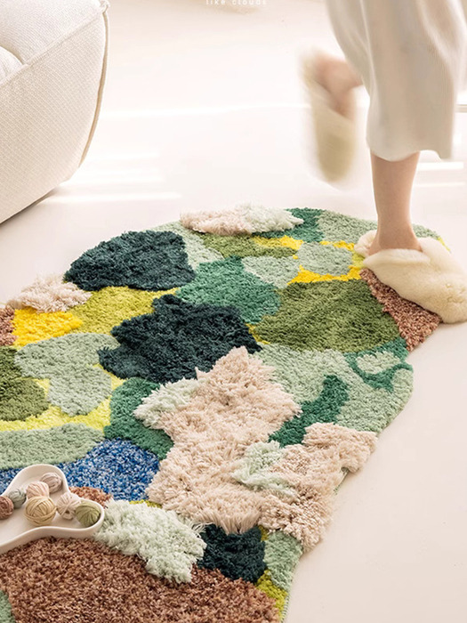 스프링 포레스트 가든 잔디 터프팅 러그 발매트 3size