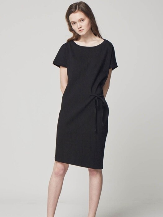 WRINKLE JERSEY DRESS (Black)