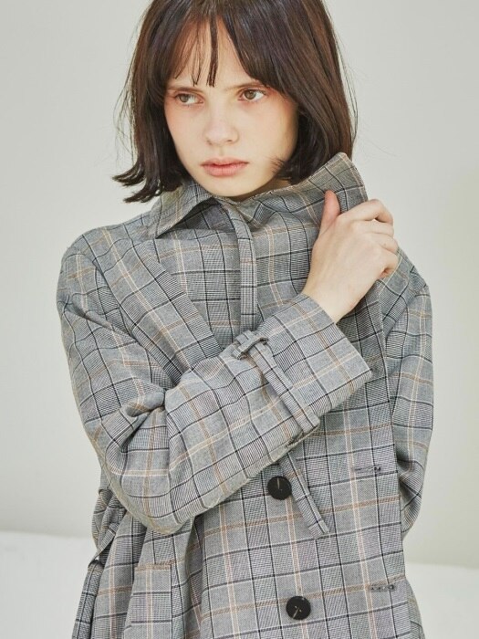 Classic Check Trench Coat_Gray