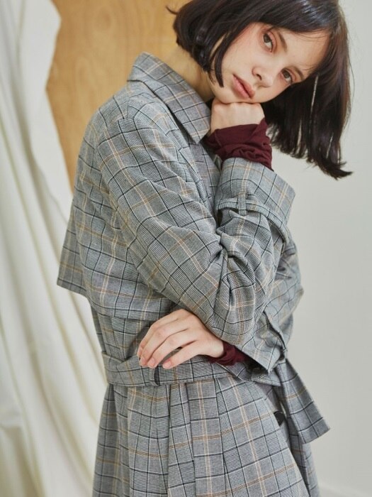 Classic Check Trench Coat_Gray