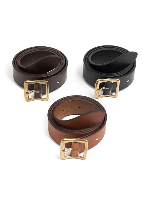 CB BRASS LEATHER BELT (black)