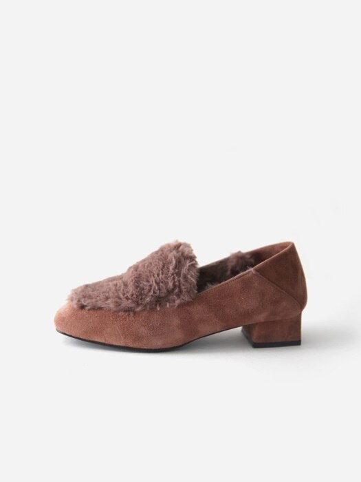 snr1819 FUR loafer - brown