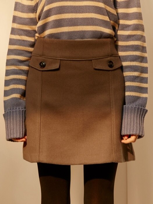monts812 basic pocket mini skirt (light brown)