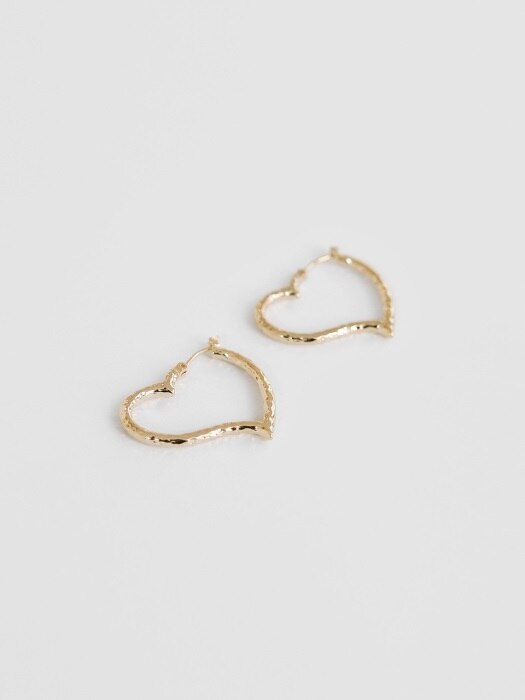 chubby heart ring earrings (2colors)