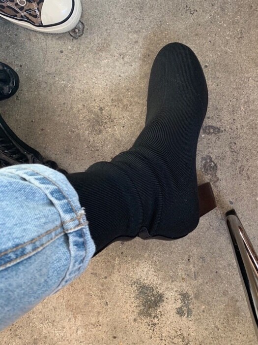 tony ankle boots - black(knit span)