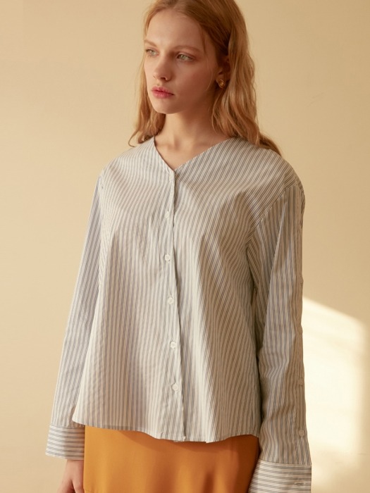 DIAGONAL STRIPE SHIRTS_WHITE