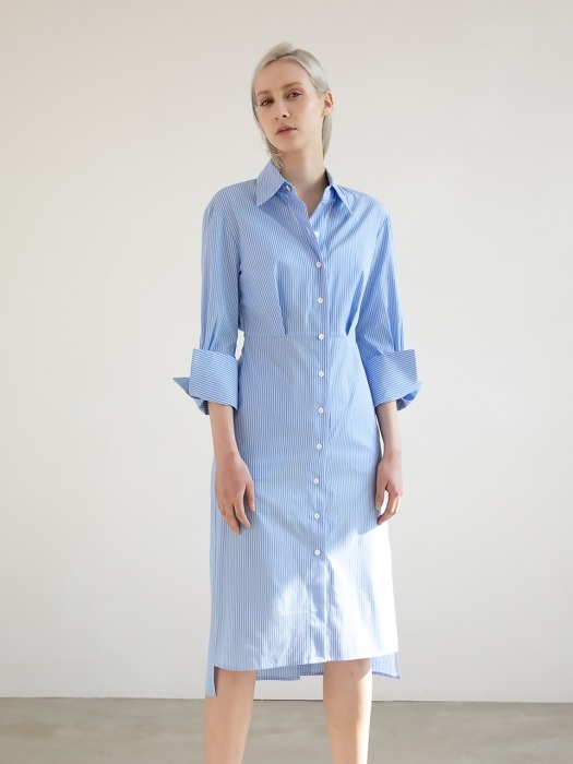 Mila Shirt Dress_blue stripe