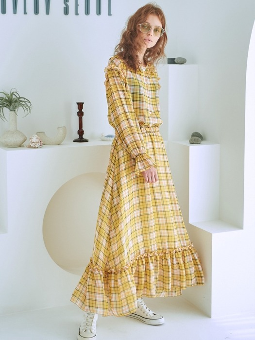 YELLOW CHECK DRESS