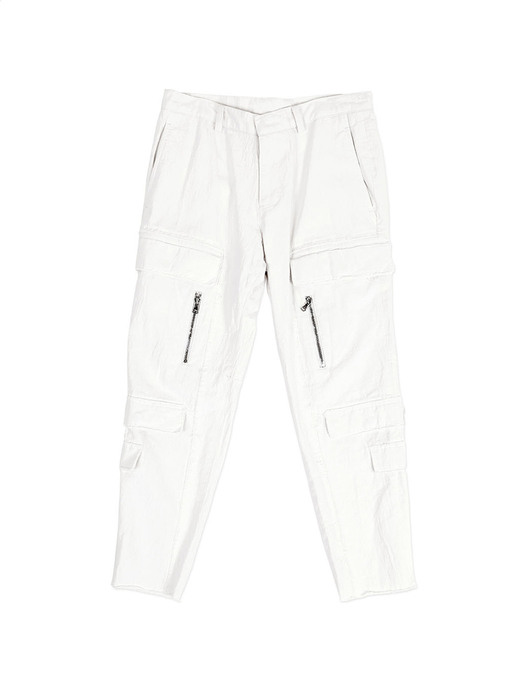 New Cargo Denim Trousers White