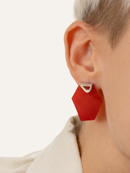 Mini Pebble Earrings (red mix)