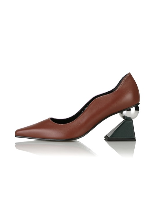 Paola pumps / 19AW-P633 Brick Brown+Powder Pink+Forest