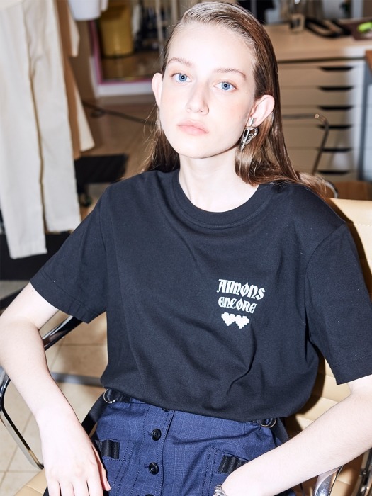 Black Slogan Print Shoulder Pads Cropped T-shirt
