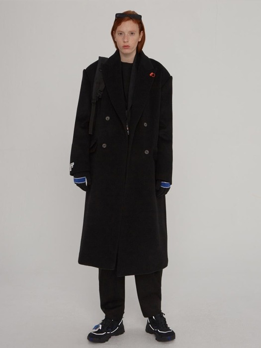 Sherlock double coat Noir